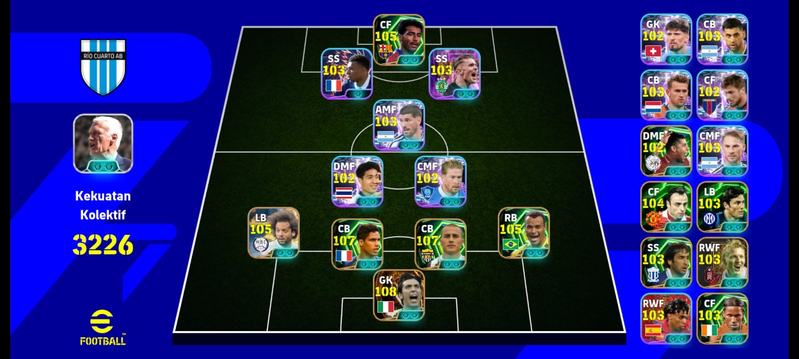 Buffon + Varane + Marcelo + Cafu + Romario + showtime Thailand ft Pack Prancis