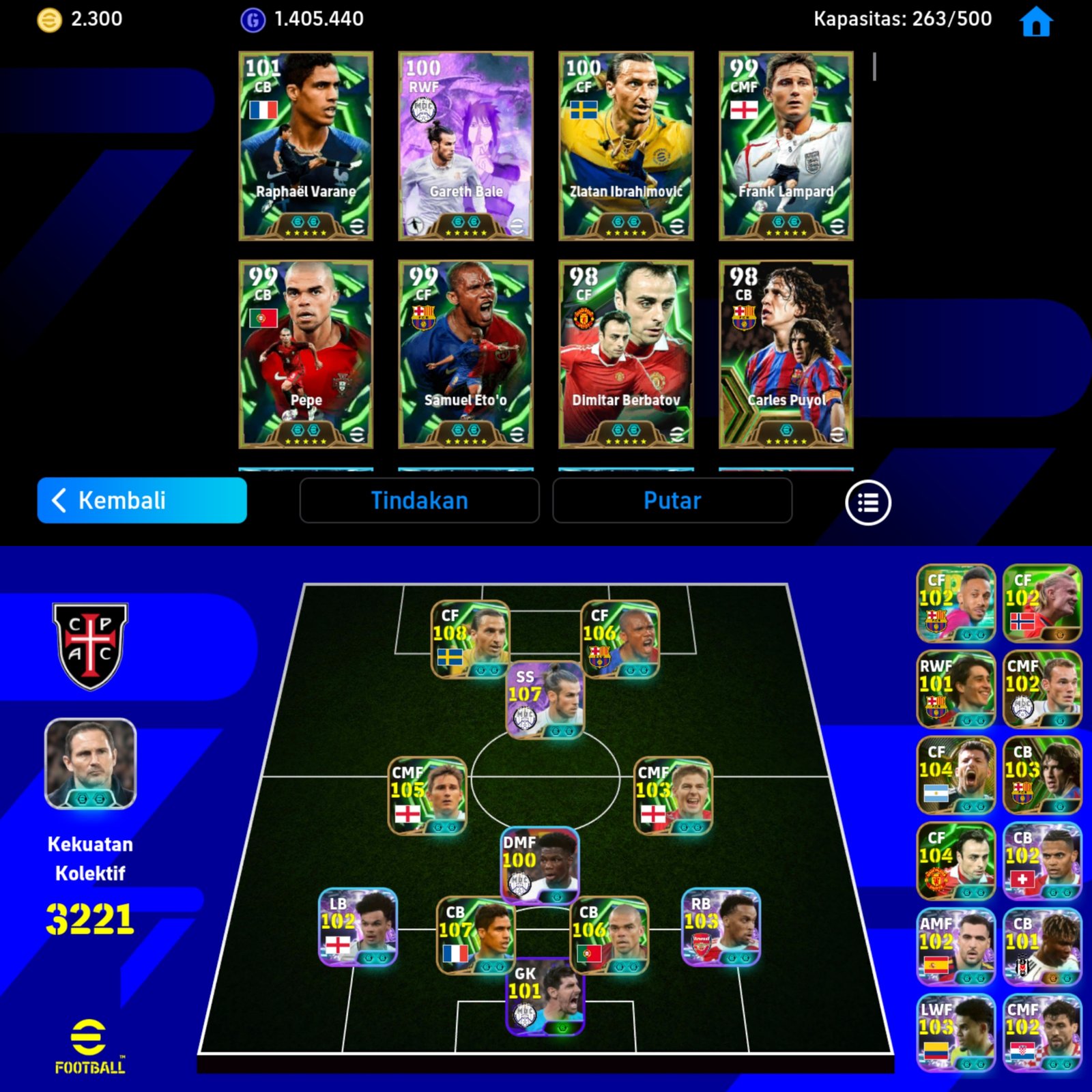 bale Eto\'o ibra pepe varane ber aset