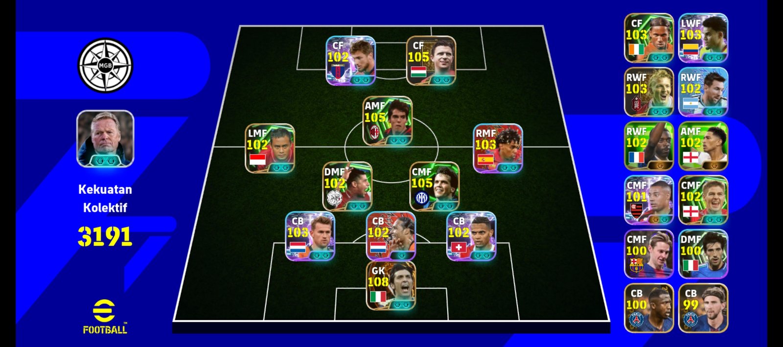 Buffon x Kaka x Puskas x Atep x Pack Belanda Utuh